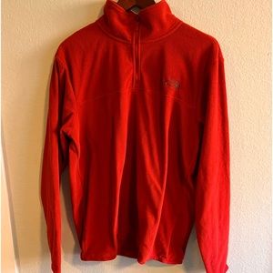 Large North Face Red 3/4 Zip Jacket